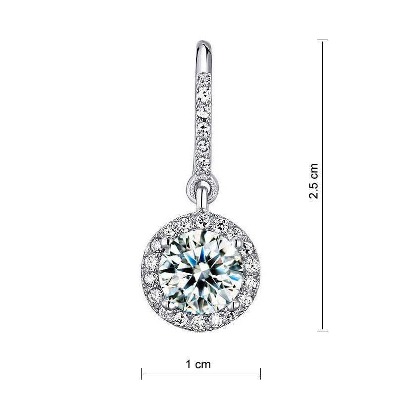 1.5 Carat Created Diamond 925 Sterling Silver Dangle Earrings