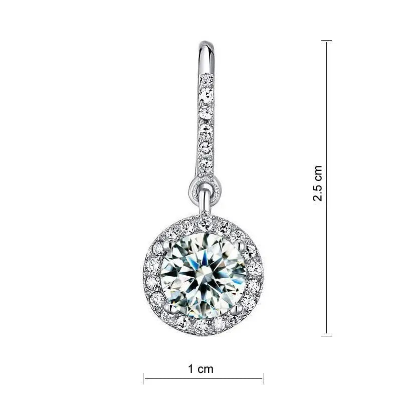 1.5 Carat Created Diamond 925 Sterling Silver Dangle Earrings limanilondon
