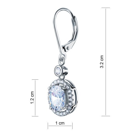 1.5 Carat Oval Cut Created Diamond 925 Sterling Silver Dangle Earrings