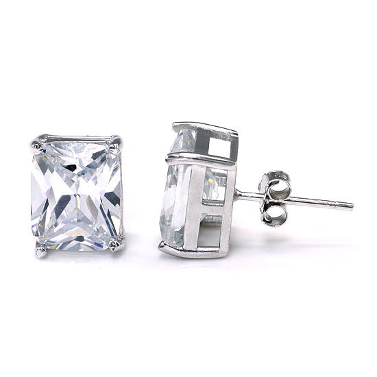 4 Carat Created Diamond Stud 925 Sterling Silver Earrings