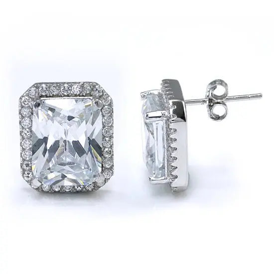 4 Carat Created Diamond Stud 925 Sterling Silver Earrings limanilondon