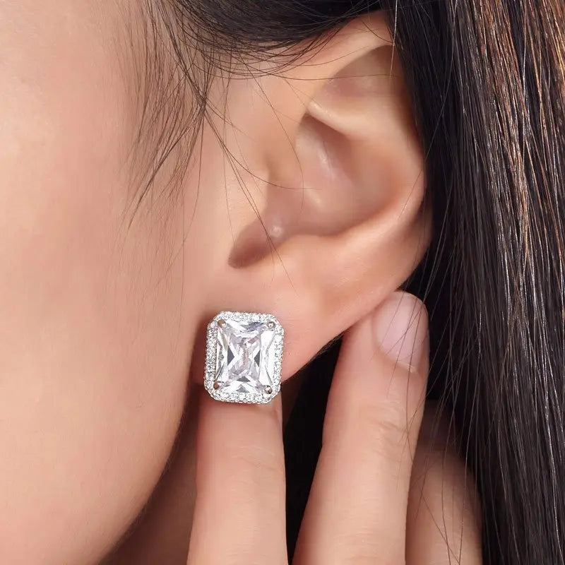 4 Carat Created Diamond Stud 925 Sterling Silver Earrings limanilondon