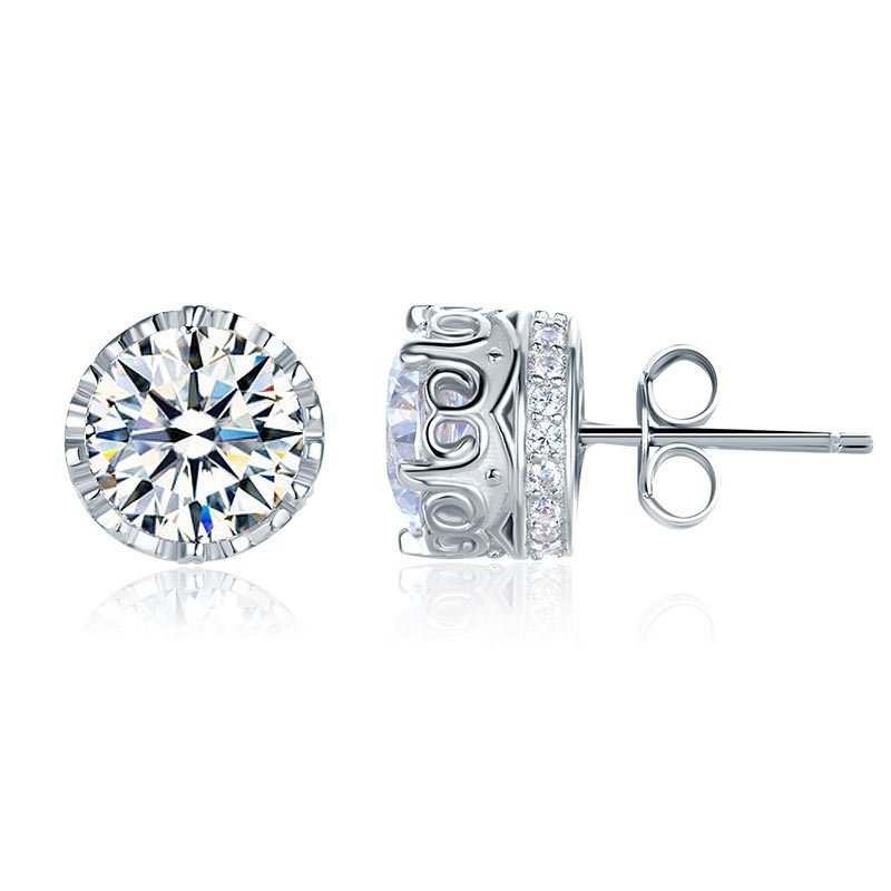 1.5 Carat Vintage Style Stud 925 Sterling Silver Earrings Jewellery