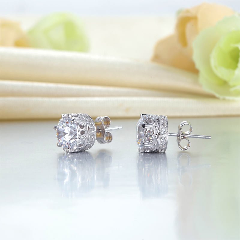 1.5 Carat Vintage Style Stud 925 Sterling Silver Earrings Jewellery