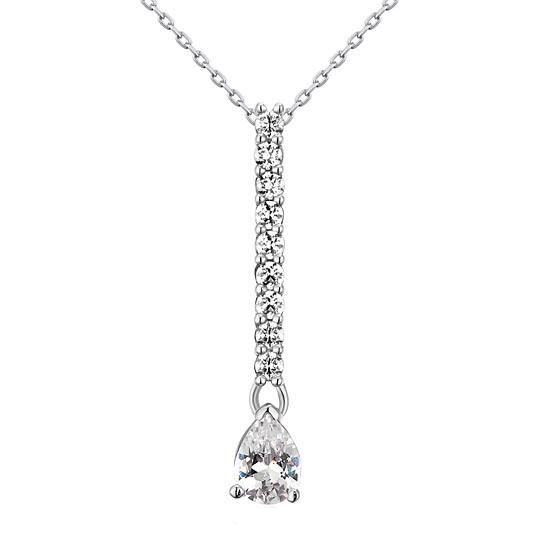 1 Carat Pear Cut Created Diamond 925 Sterling Silver Pendant Necklace