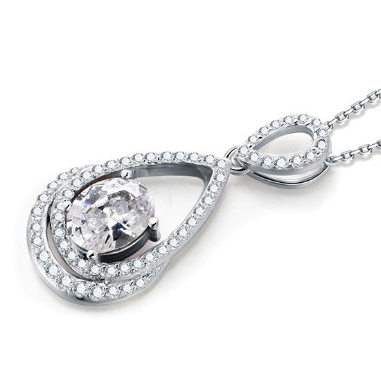 1 Carat Round Cut Bridesmaid Pendant Necklace Jewellery