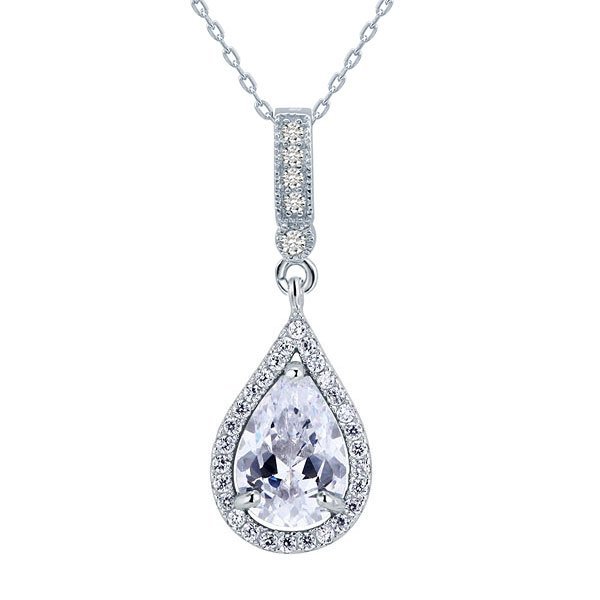 Sterling Silver Fashion Bridesmaid Pendant Necklace Bridal Wedding