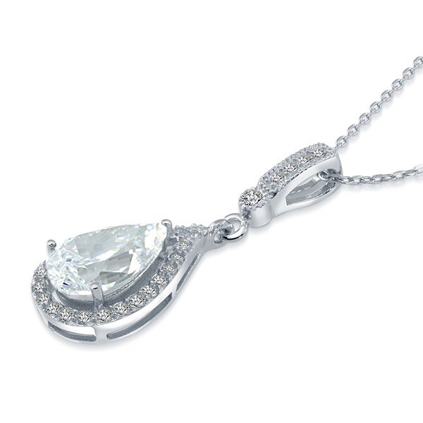 Sterling Silver Fashion Bridesmaid Pendant Necklace Bridal Wedding