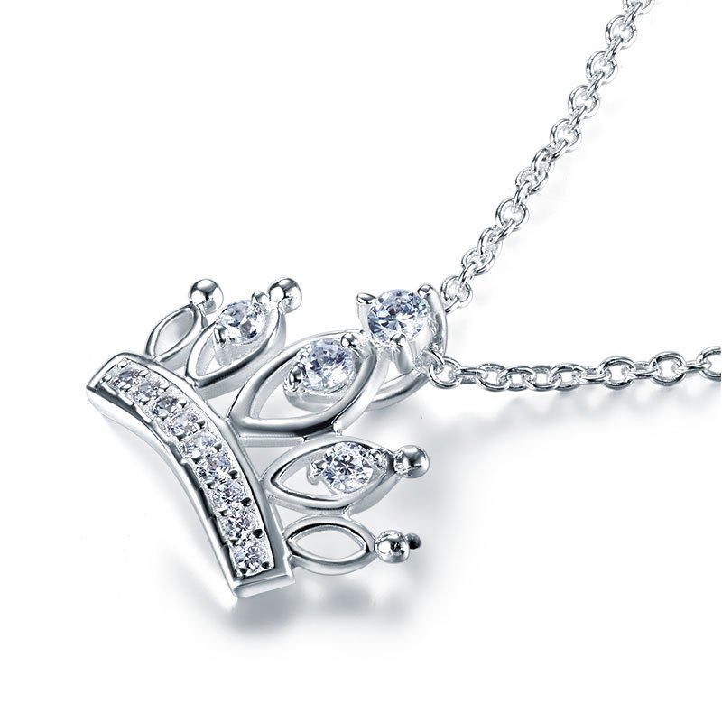 Kids Girl Crown Pendant Necklace 925 Sterling Silver Children Jewellery