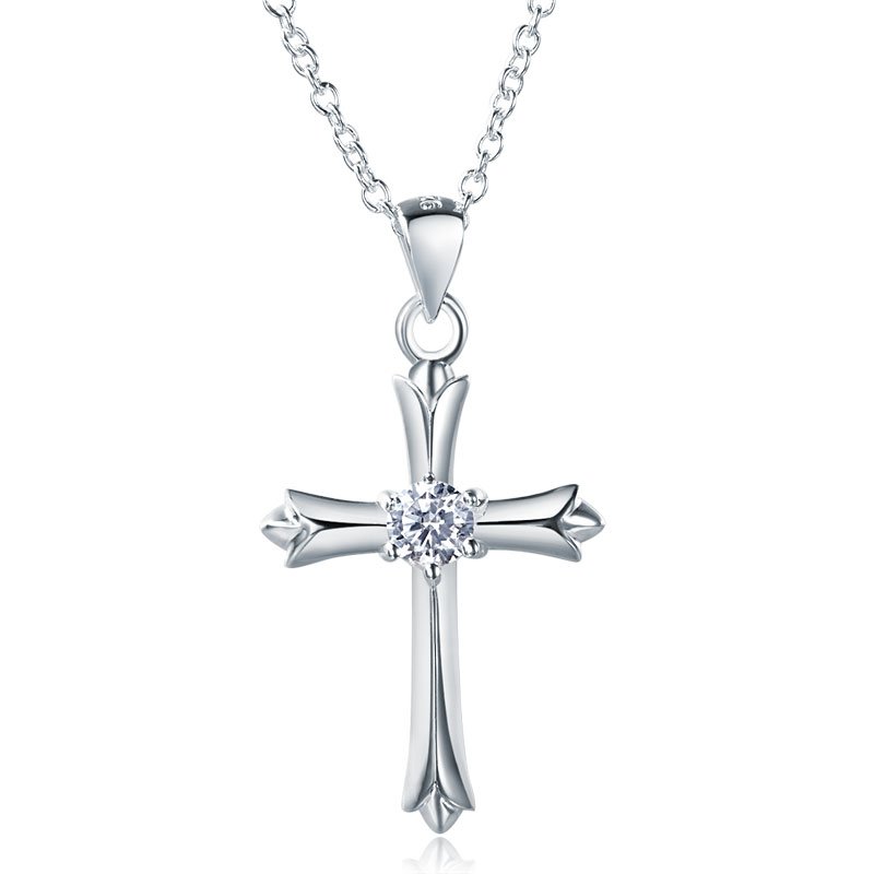 Kids Girl Cross Pendant Necklace 925 Sterling Silver Children Jewellery