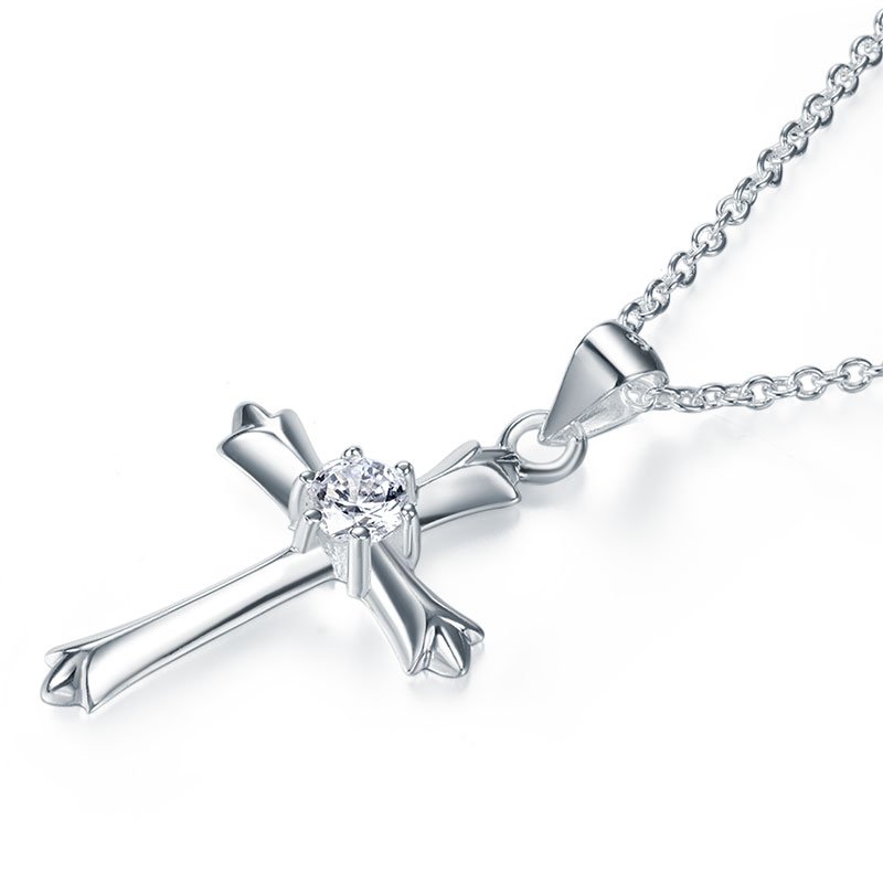 Kids Girl Cross Pendant Necklace 925 Sterling Silver Children Jewellery