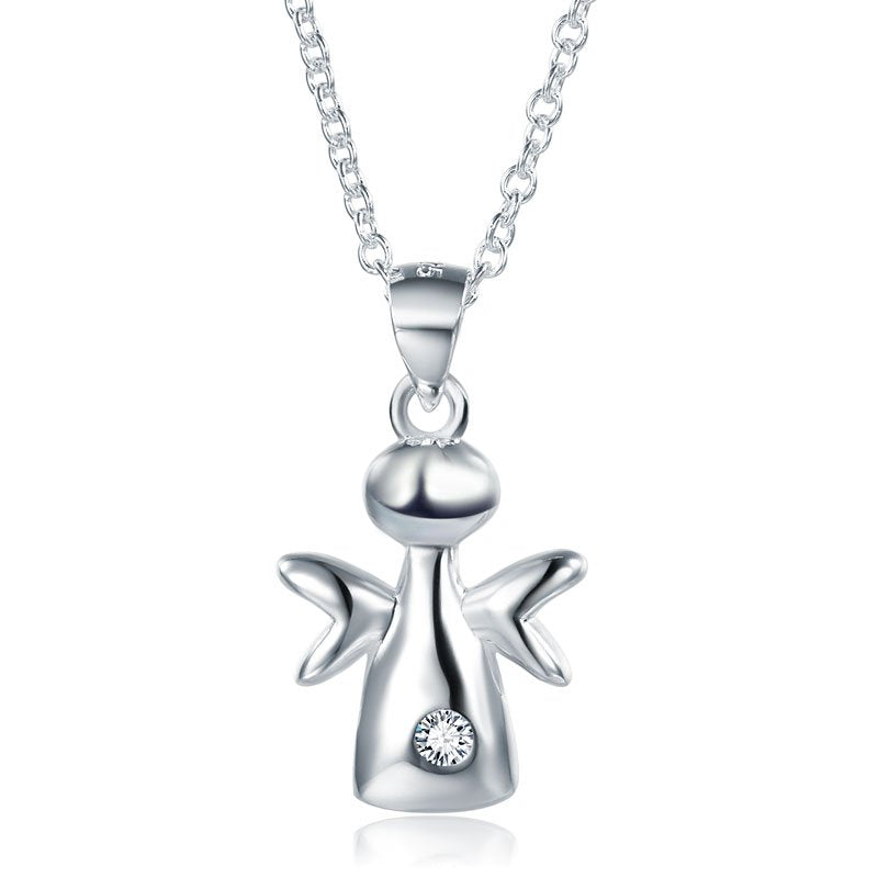 Kids Girl Angel Pendant Necklace 925 Sterling Silver Children Jewellery