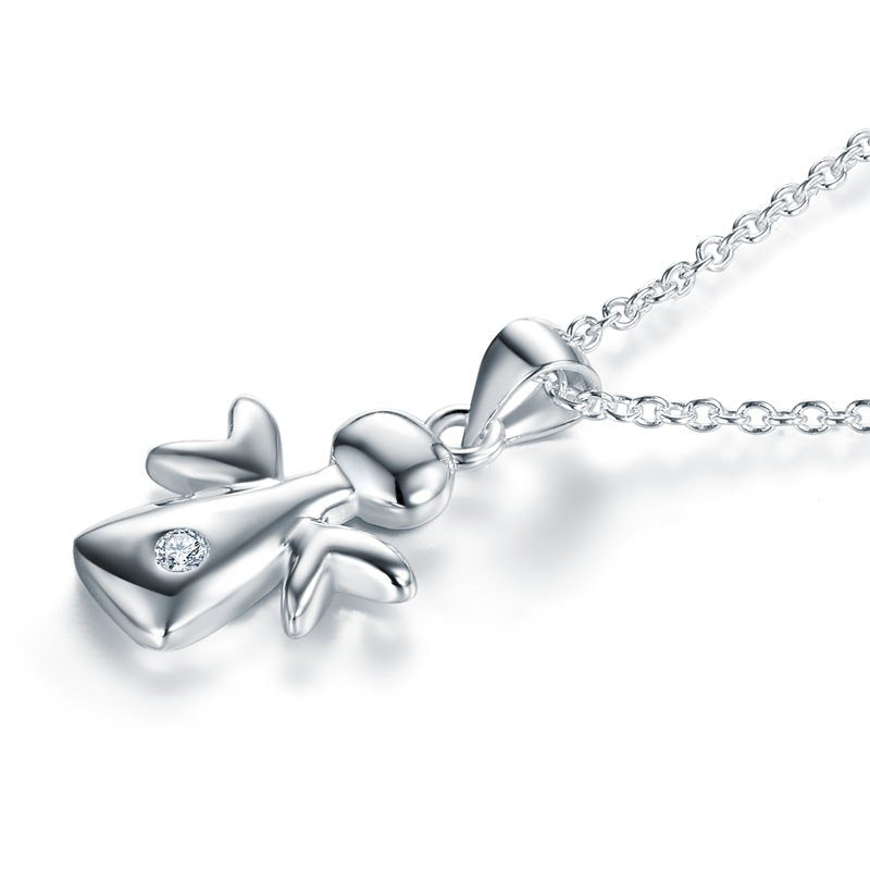 Kids Girl Angel Pendant Necklace 925 Sterling Silver Children Jewellery