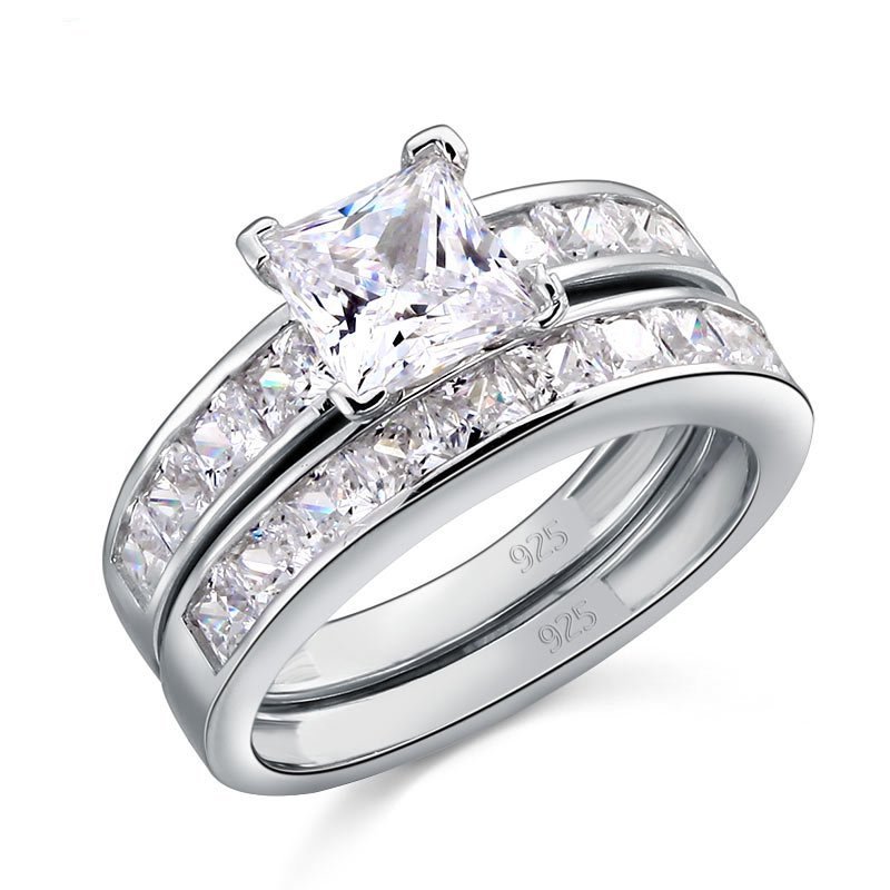 1 Ct Created Diamond Wedding Engagement Ring Set