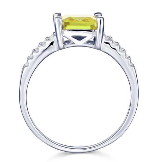Yellow Canary Colour 2 Carat Created Diamond Ring Sterling Silver 925 Ring