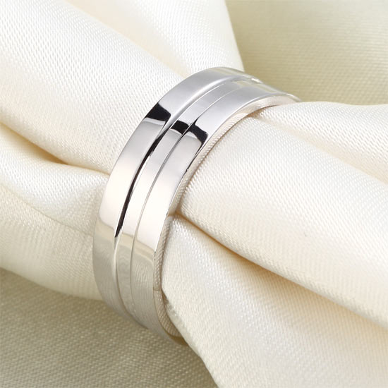 High Polished Plain Men's Solid Sterling 925 Silver Wedding Band Ring