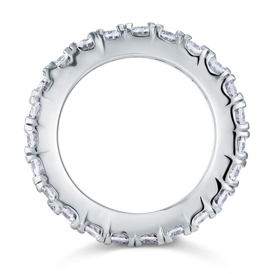 Oval Cut Eternity Band Solid Sterling 925 Silver Created Diamond Ring
