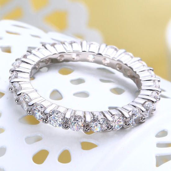 Eternity Wedding Band Stacking Ring Jewellery Round Cut