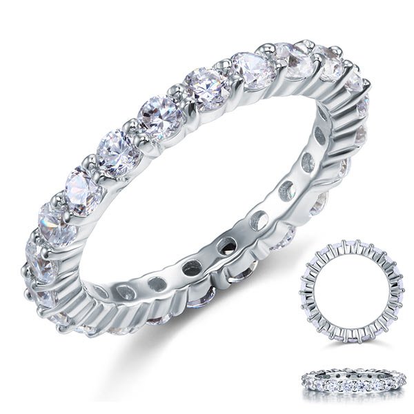Eternity Wedding Band Stacking Ring Jewellery Round Cut