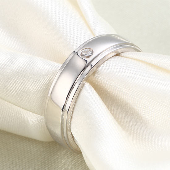 Men Wedding Band Solid Sterling 925 Silver Ring
