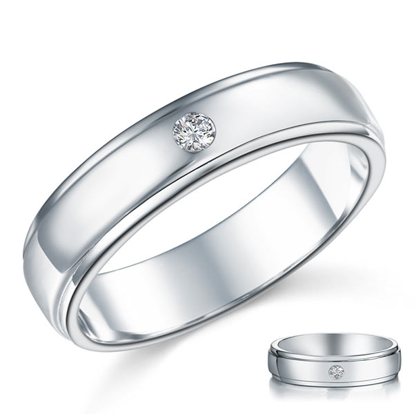 Men Wedding Band Solid Sterling 925 Silver Ring