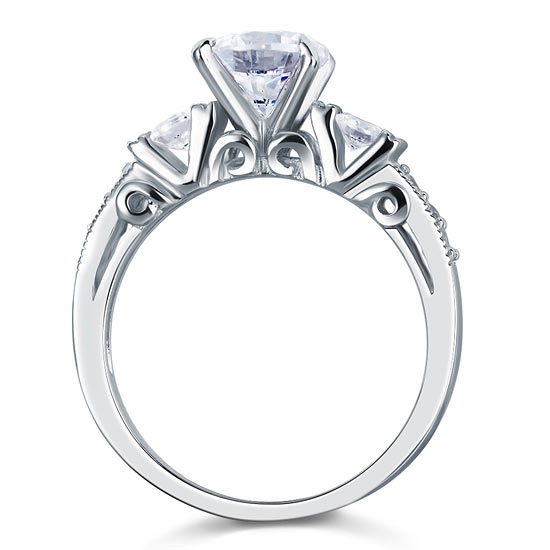 Vintage Style 1.25 Carat Created Diamond Solid 925 Sterling Silver Wedding Engagement Ring