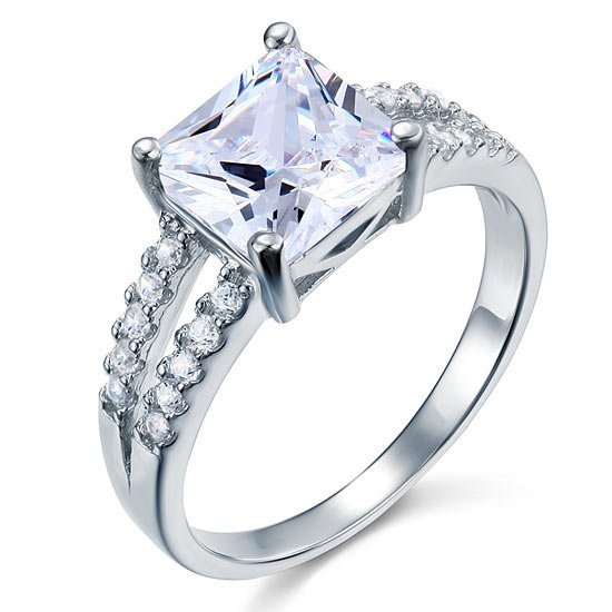 2 Carat Lab Created Diamond Sterling Solid 925 Silver Wedding Engagement Ring