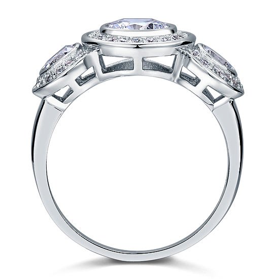 Art Deco 2.5 Carat Created Diamond Ring Solid 925 Sterling Silver Wedding Engagement Ring