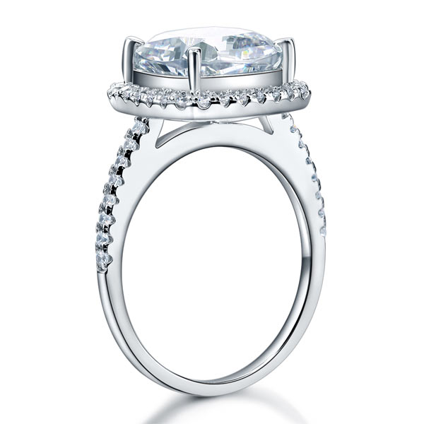 925 Sterling Silver Wedding Engagement Ring 5 Carat Created Diamond