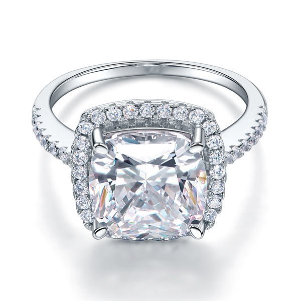 925 Sterling Silver Wedding Engagement Ring 5 Carat Created Diamond