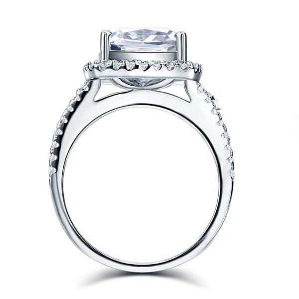 925 Sterling Silver Wedding Engagement Ring 5 Carat Created Diamond