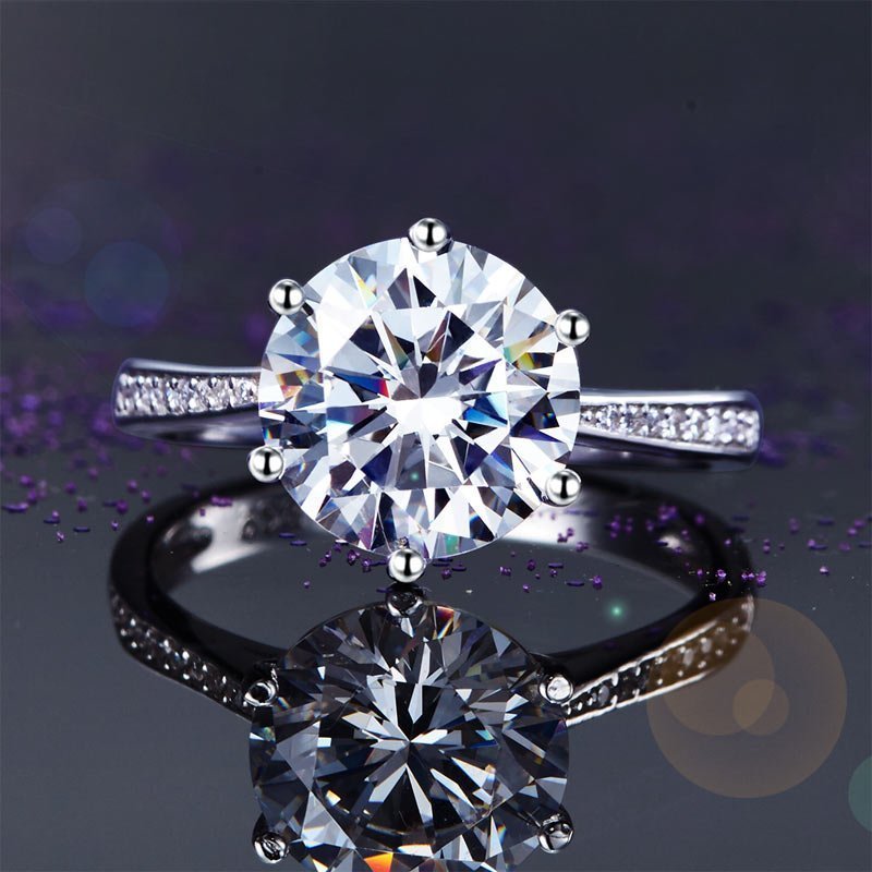 925 Sterling Silver Wedding Engagement Ring 3 Carat Created Diamond Jewellery
