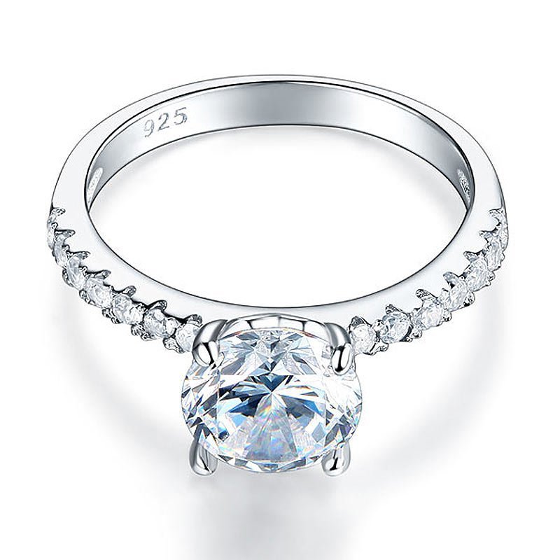 925 Sterling Silver Bridal Engagement Ring 2 Carat Created Diamond Jewellery