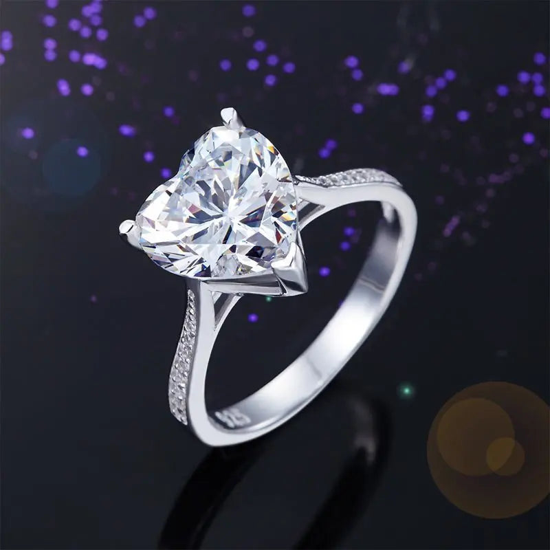 925 Sterling Silver Bridal Engagement Ring 3.5 Carat Heart Created Diamond Jewellery limanilondon