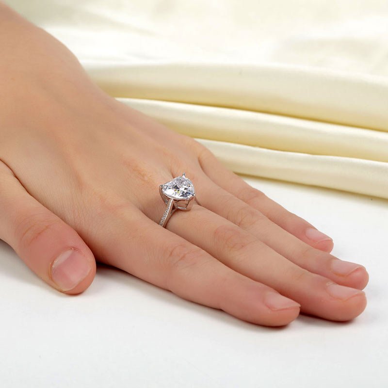 925 Sterling Silver Bridal Engagement Ring 3.5 Carat Heart Created Diamond Jewellery