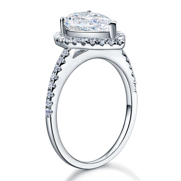 2 Ct Pear Cut Ring Sterling 925 Silver Wedding Promise Anniversary Engagement Jewellery