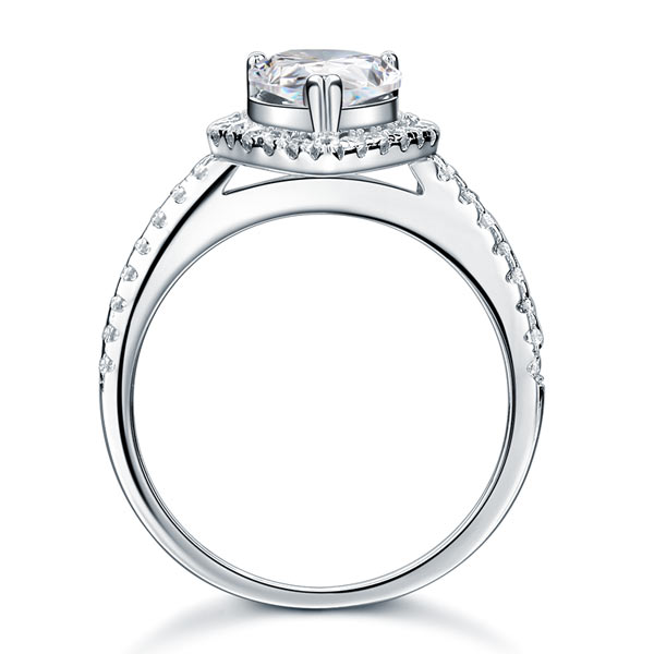 2 Ct Pear Cut Ring Sterling 925 Silver Wedding Promise Anniversary Engagement Jewellery