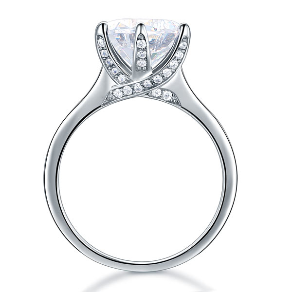 925 Sterling Silver Luxury Wedding Engagement Ring 3 Carat Created Diamond Jewellery