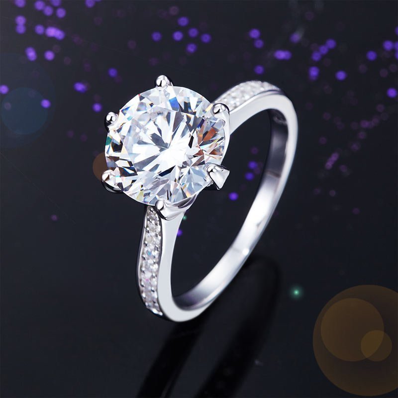 925 Sterling Silver Luxury Wedding Engagement Ring 3 Carat Created Diamond Jewellery