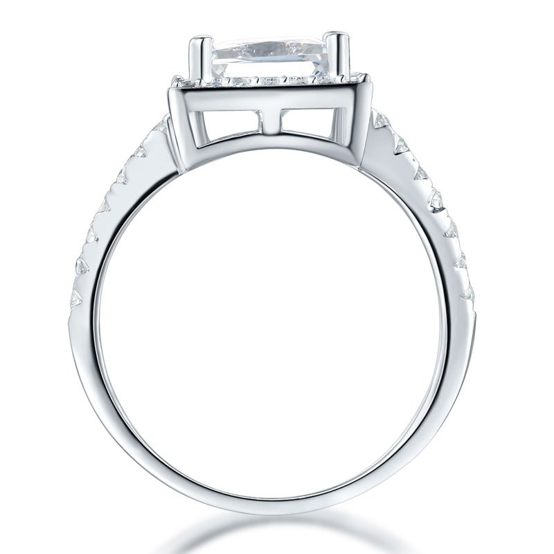1.5 Ct Princess Created Diamond Solid 925 Sterling Silver Wedding Anniversary Engagement Ring Jewellery
