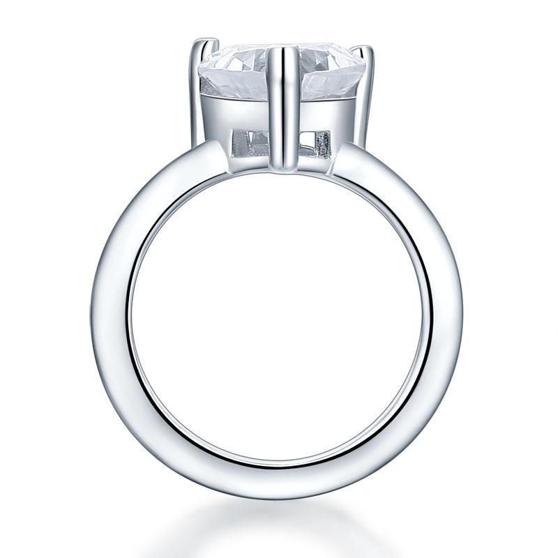 Newborn Baby 925 Sterling Silver Ring Heart Created Diamond Photo Prop