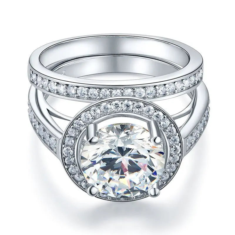 Luxury 925 Sterling Silver Promise Engagement Ring Set 3.5 Ct Vintage Created Diamond limanilondon