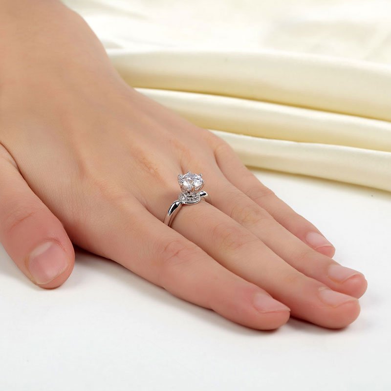 6 Claws Crown 925 Sterling Silver Wedding Promise Anniversary Ring 1.25 Ct Created Diamond Jewellery