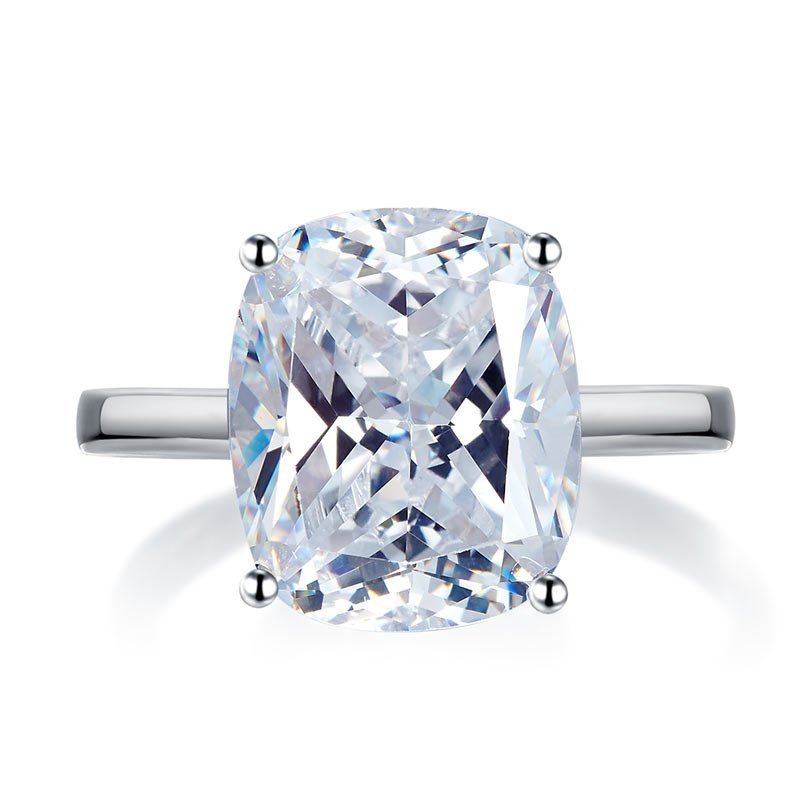 Solid 925 Sterling Silver 6 Carat Wedding Anniversary Solitaire Ring Luxury