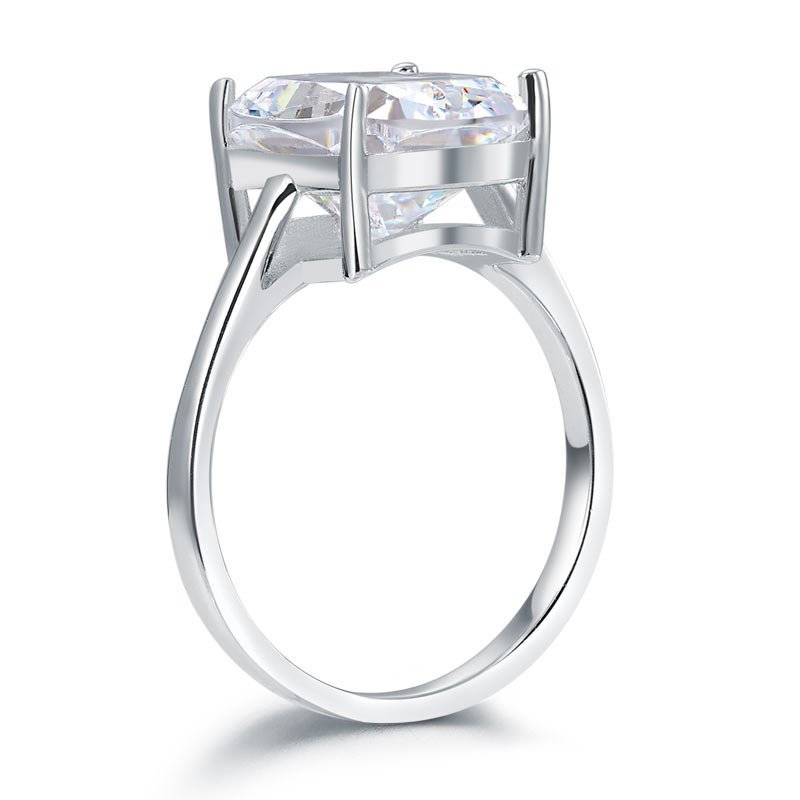 Solid 925 Sterling Silver 6 Carat Wedding Anniversary Solitaire Ring Luxury