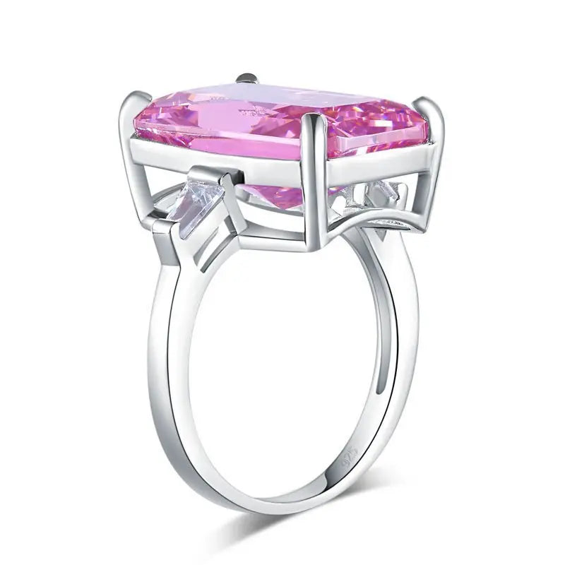 8.5 Carat Pink Created Diamante Stone Solid 925 Sterling Silver Ring Party Luxury Jewellery limanilondon