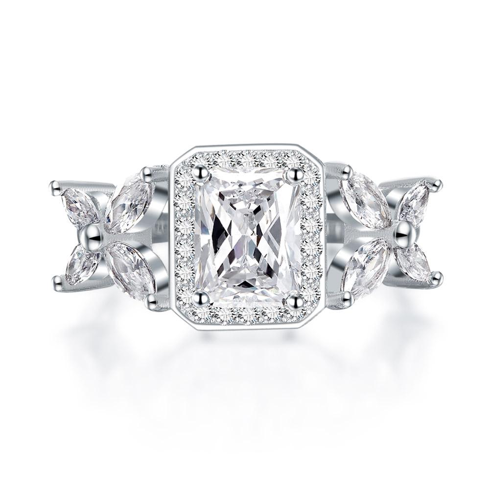 Pageant Luxury Ring Solid 925 Sterling Silver Butterfly Wedding Jewellery