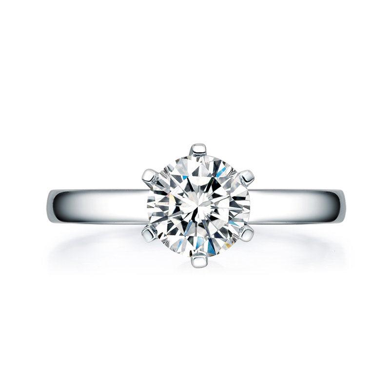 1 Carat Moissanite Diamond Ring 6 Claws Engagement 925 Sterling Silver Ring