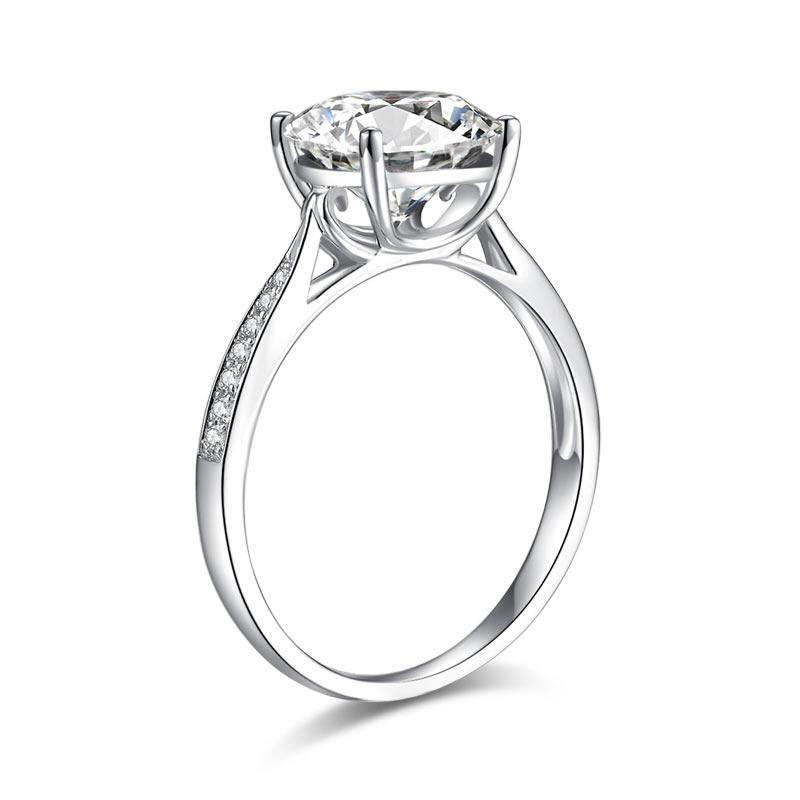 2.5 Carat Moissanite Diamond (9 mm) Luxury Ring Engagement 925 Sterling Silver