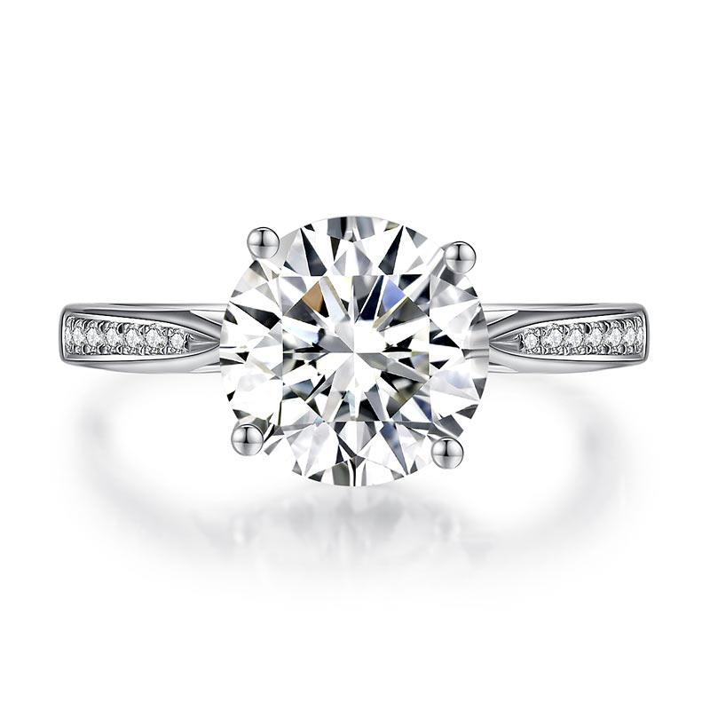 2.5 Carat Moissanite Diamond (9 mm) Luxury Ring Engagement 925 Sterling Silver